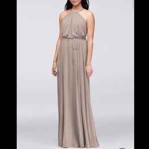 David’s Bridal Soft Mesh Halter Bridesmaid Dress